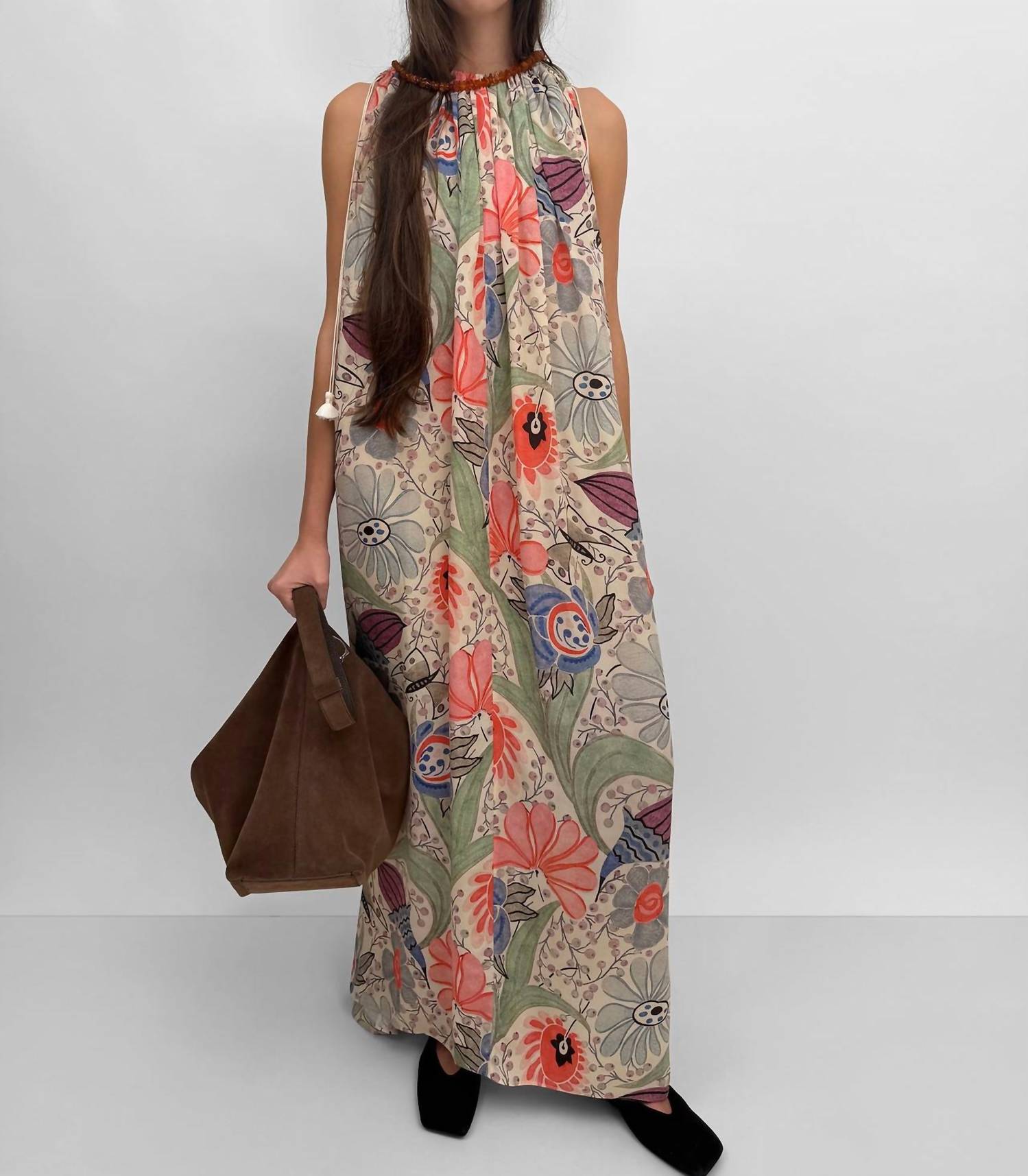 Rodebjer Lobelia Dress in coral multi - women's dress
