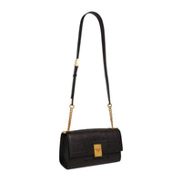 Balmain - Women's 1945 Leather Embossed Flap Medium Shoulder Bag