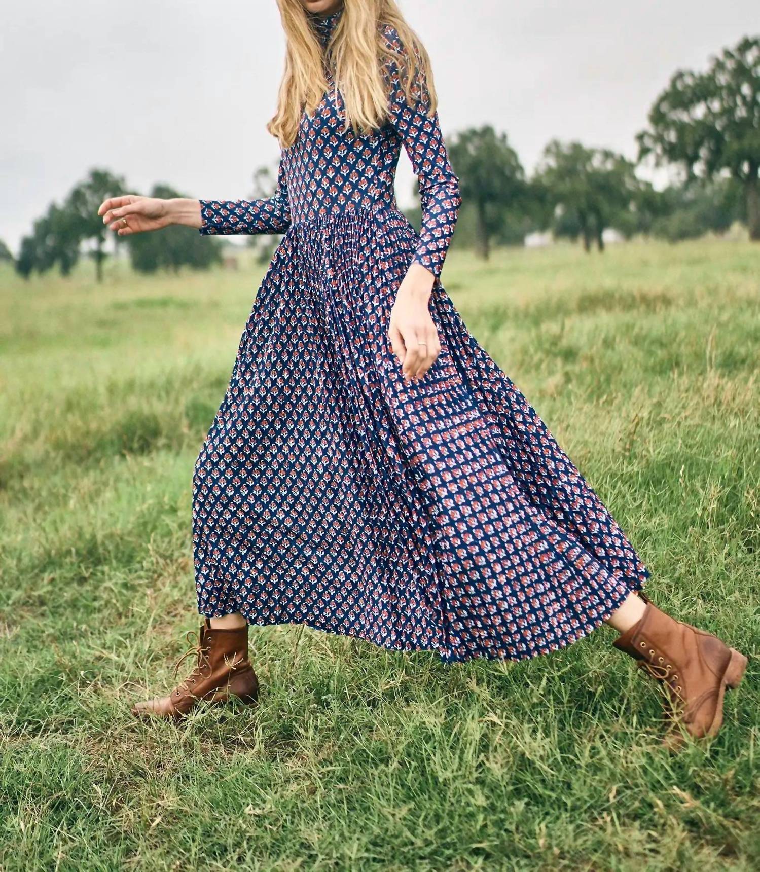 Hunter Bell - Sabine Mock Neck Midi Dress