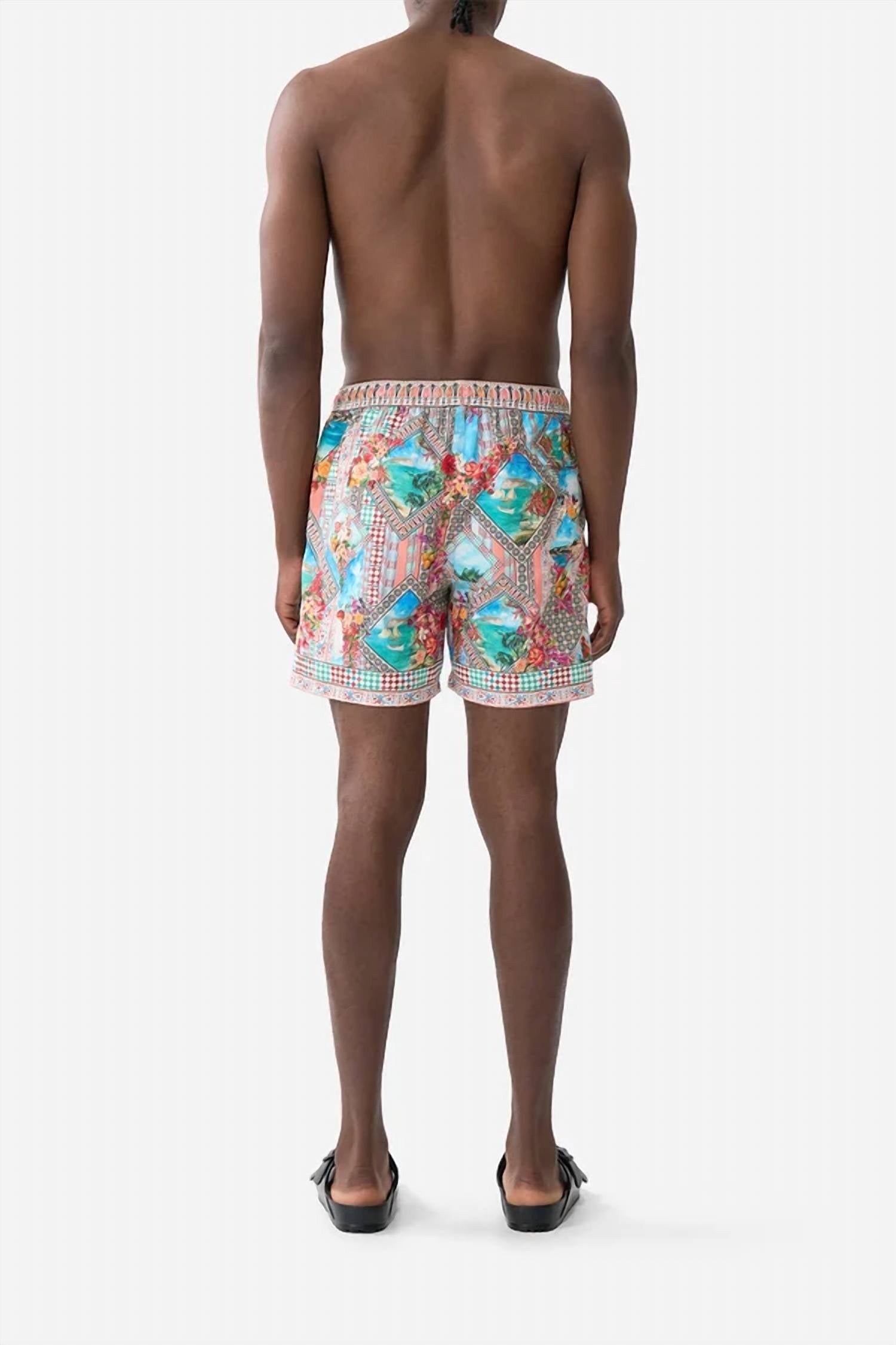 Camilla - Elastic Waist Mid Length Boardshorts