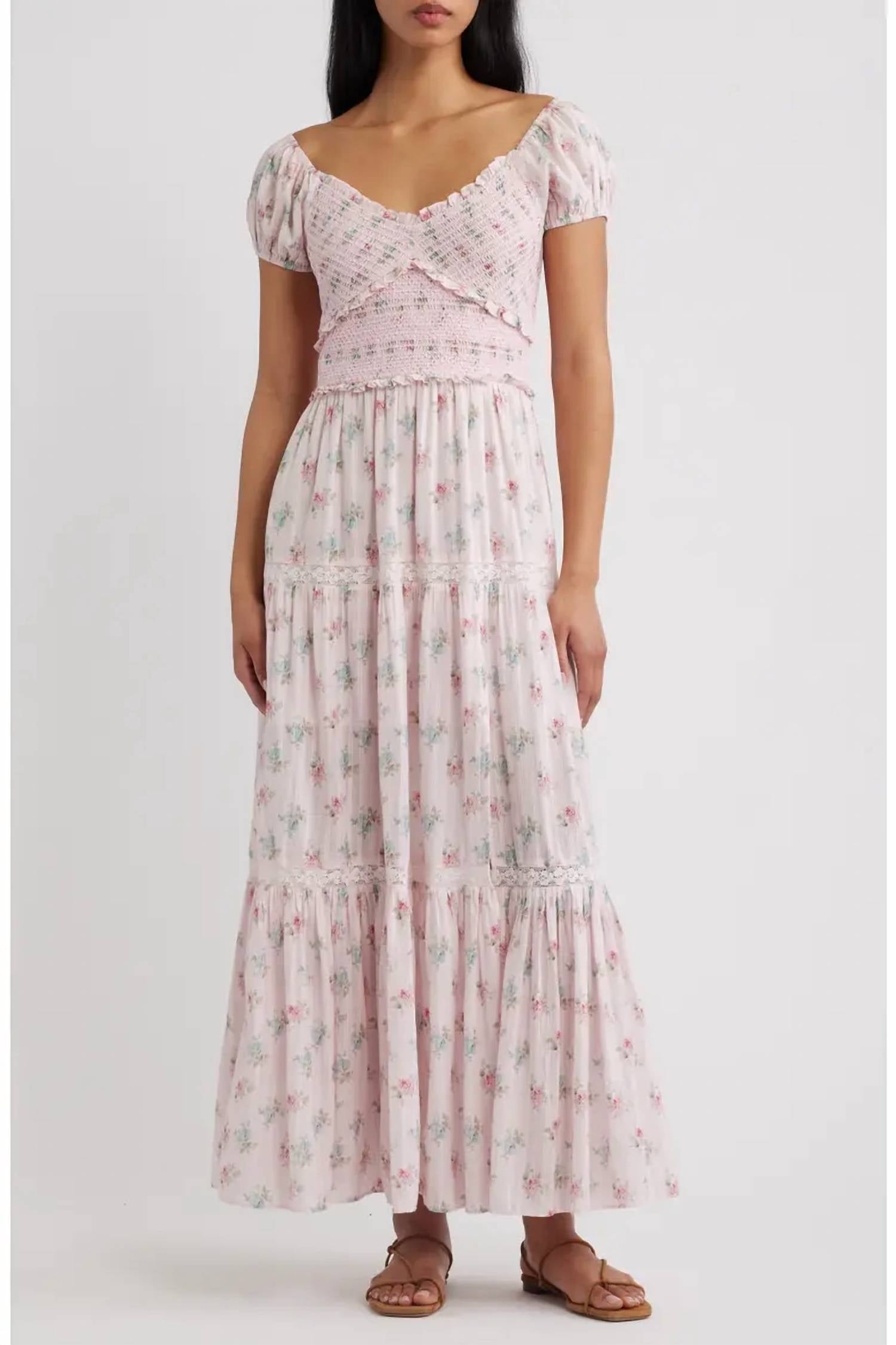 Loveshackfancy - Amandla Floral Smock Bodice Cotton Maxi Dress