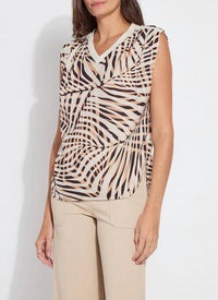 Lysse - Aura Rib Trim Printed Top