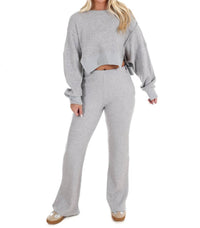 Kimberly C - All Day Cozy Waffle Knit Sweater Set