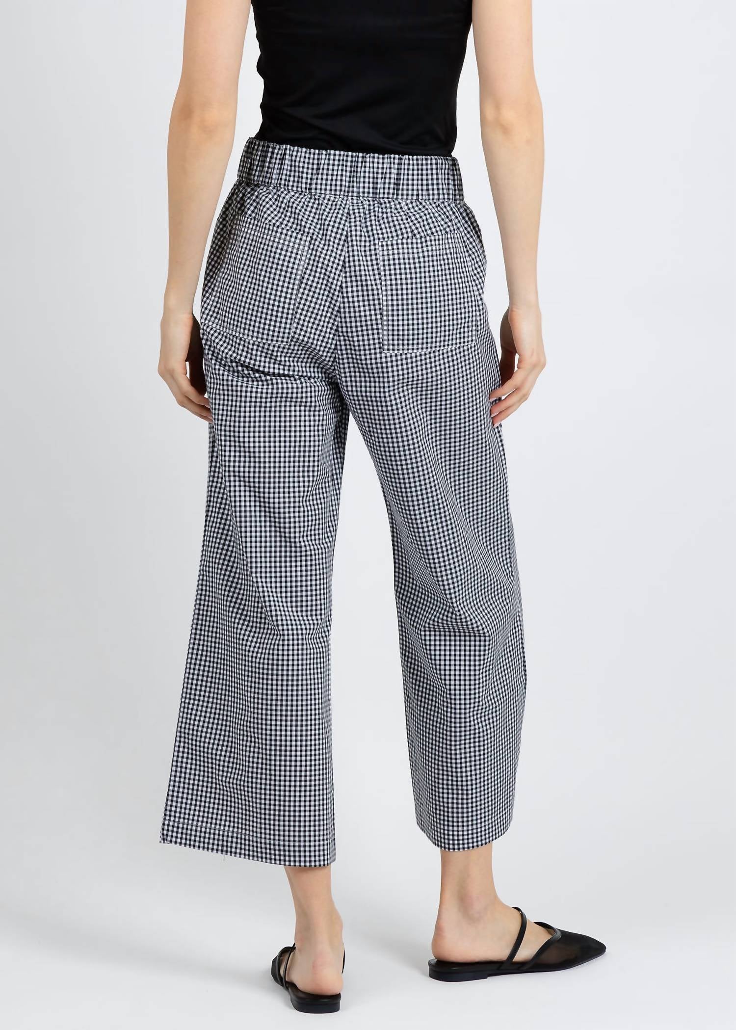 Elliott Lauren Gingham Patch Pocket Pull-on Pants in black white - women's pants - view 6