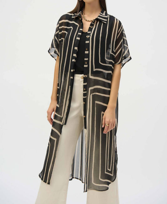 Joseph Ribkoff - Chiffon Geometric Print Blouse