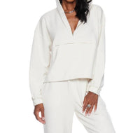 WithBlack Slalba Hooded Zip Sweatshirt in cream - women's top