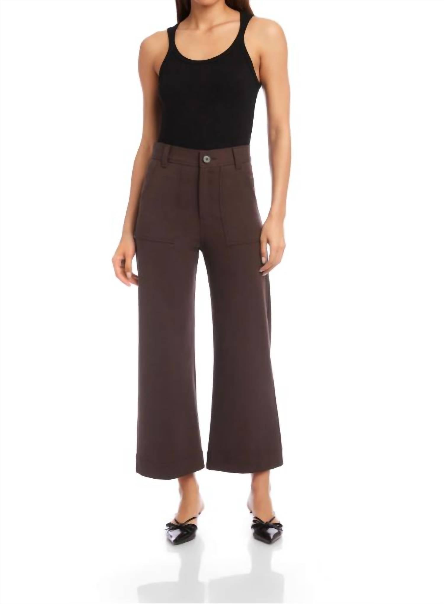 Fifteen Twenty Rylee Crop Pants in brown - women's pants