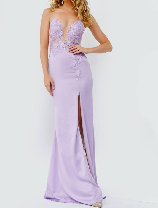 Jovani - Women's Textured Maxi Dress