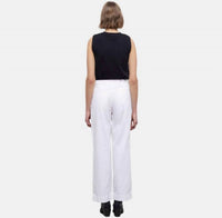 THE KOOPLES Elegant Wide Leg Pleated Trousers in white - women's pants - detail view