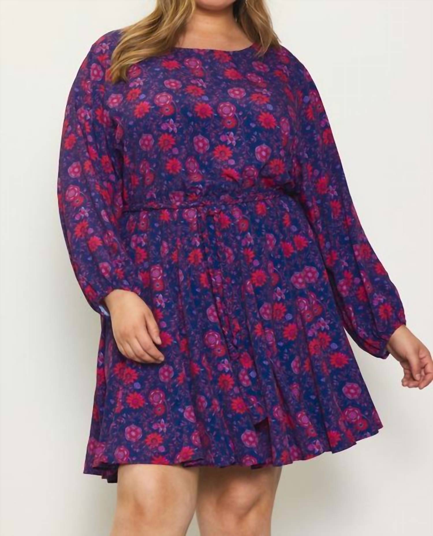 SKIES ARE BLUE On Your Mind Curvy Flare Dress in grape red - women's dress