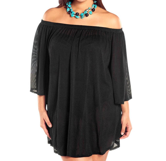 Always For Me - Plus Size Off the Shoulder Cover Up Tunic