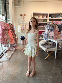 Theme - Lola Garden Rose Smocked Satin Ruffle Dress