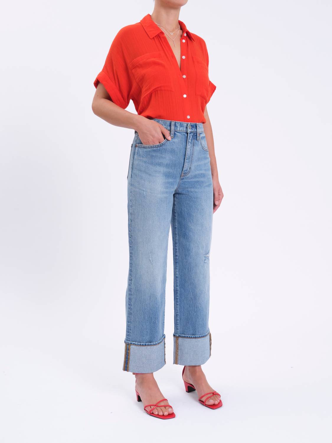 DAZE Eastside High Rise Loose Jean in be mine vintage - women's jeans - detail view