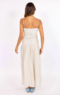 SAGE THE LABEL Lands Maxi Dress in blue - women's dress - detail view