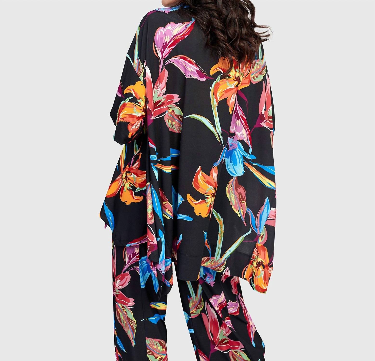 ALEMBIKA Laguna Oversized Trapeze Top in bloom - women's blouse - alternate view