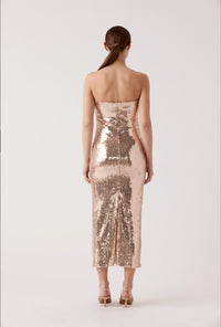 Sophie Rue Leigh Sequin Dress in gold - women's dress - detail view