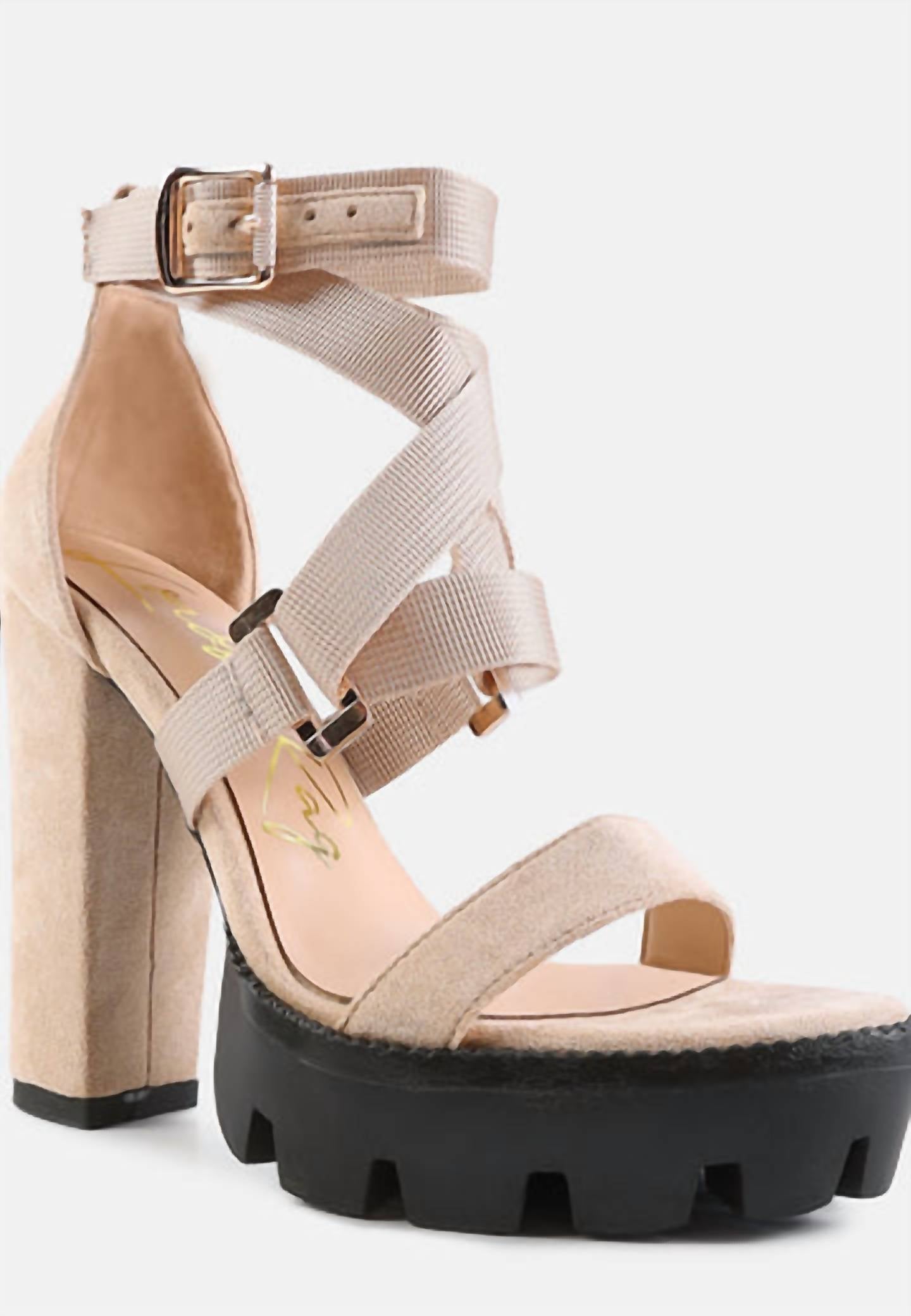 London Rag - Women's Fresh Daisy Harness Straps Block Heel Sandals