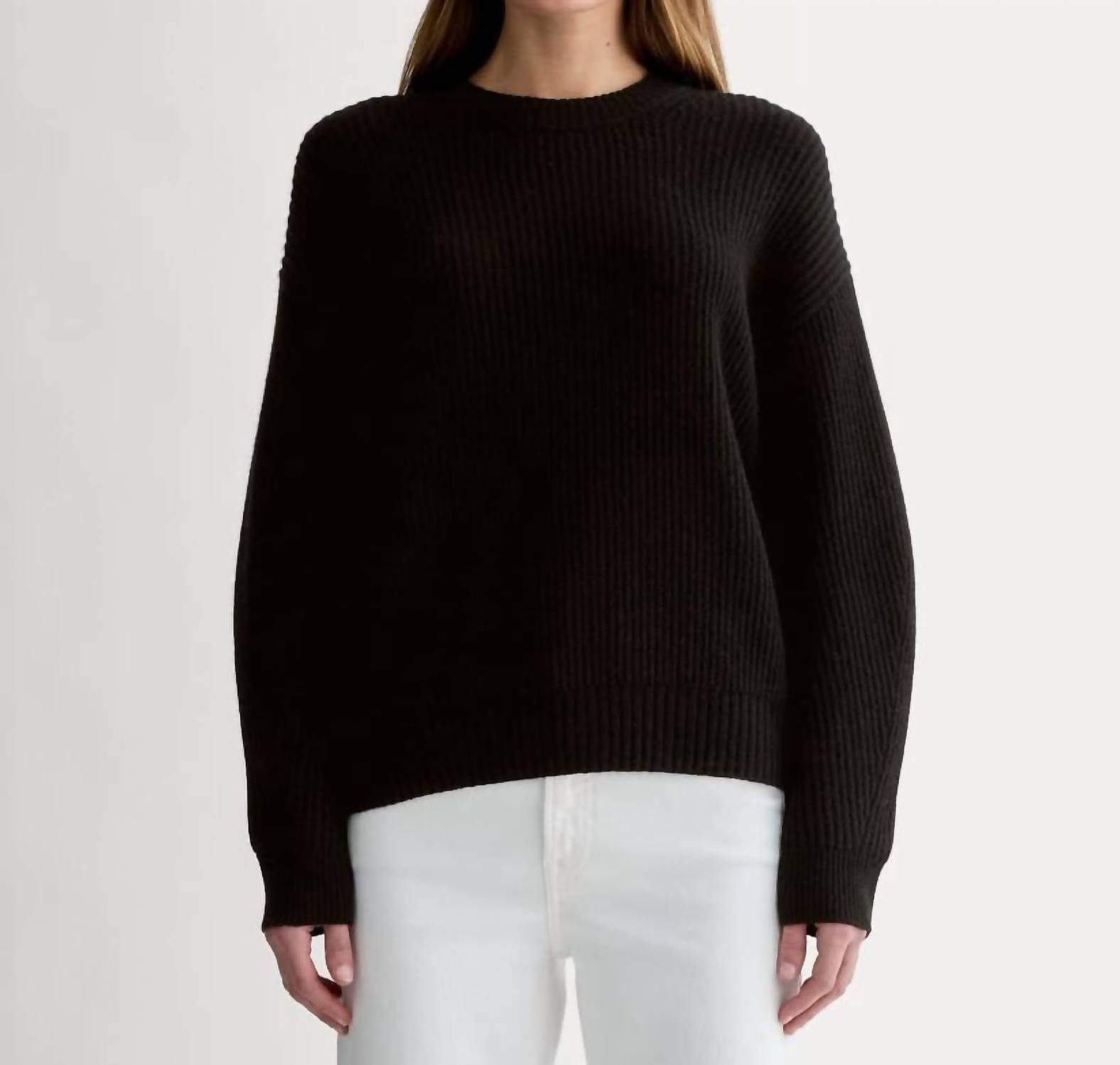 Everlane Women's The Cocoon Crew Sweater in black - women's sweater