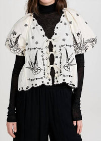 Sea - Women's Kingsley Embroidery Tie Front Top
