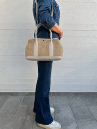 Italian'S Leather - Women's Elise Raffia And Leather Handbag