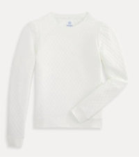 Renwick Puff Sleeve Quilted Pullover in white - women's sweater - alternate view