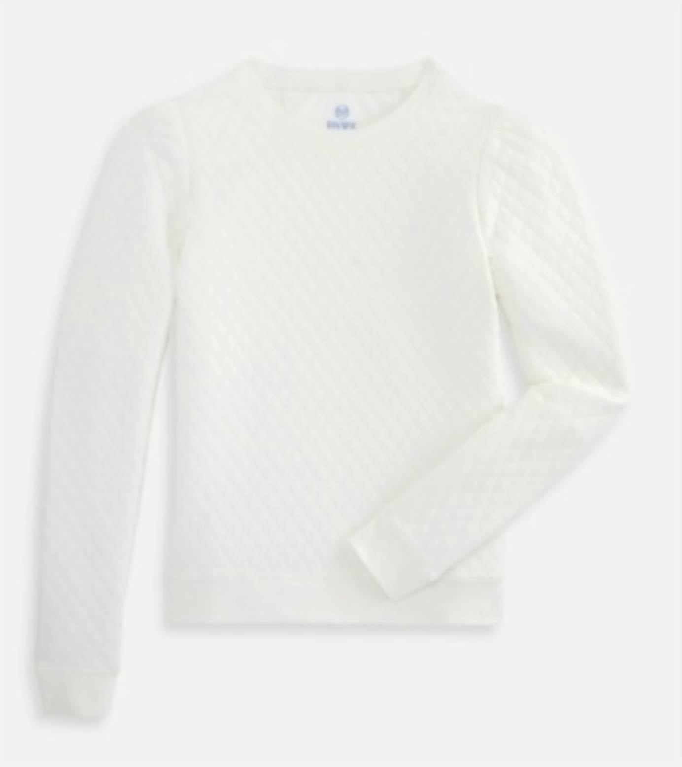 Renwick Puff Sleeve Quilted Pullover in white - women's sweater - alternate view