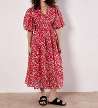 Apricot - Tiered Roses Midi Dress
