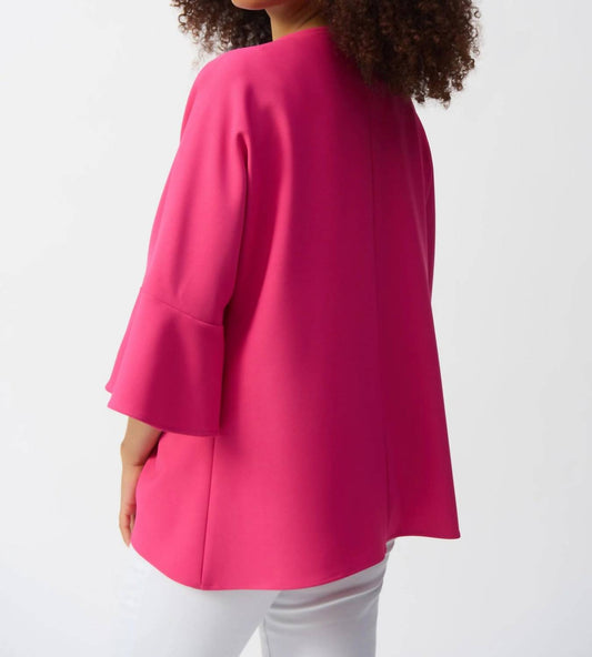 Joseph Ribkoff - Rosette Detail Zip Front Jacket