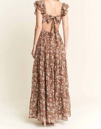 Jade By Jane - Ruffle Sleeve Tiered Maxi Dress