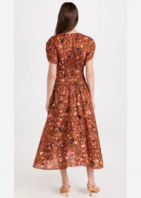 A.L.C. - Lucia Floral Smocked Midi Dress