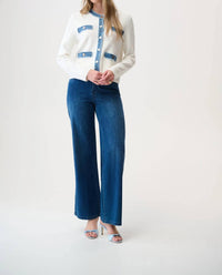 Joseph Ribkoff - Denim Trim Button Front Jacket