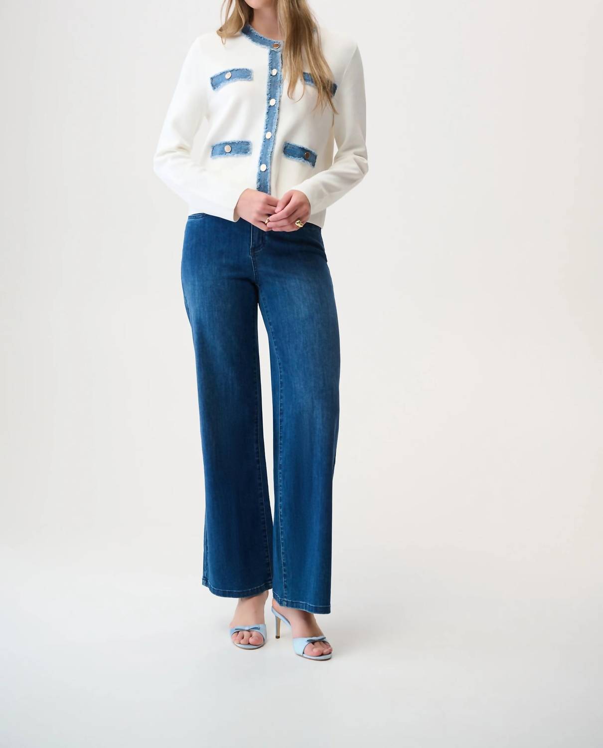 Joseph Ribkoff - Denim Trim Button Front Jacket