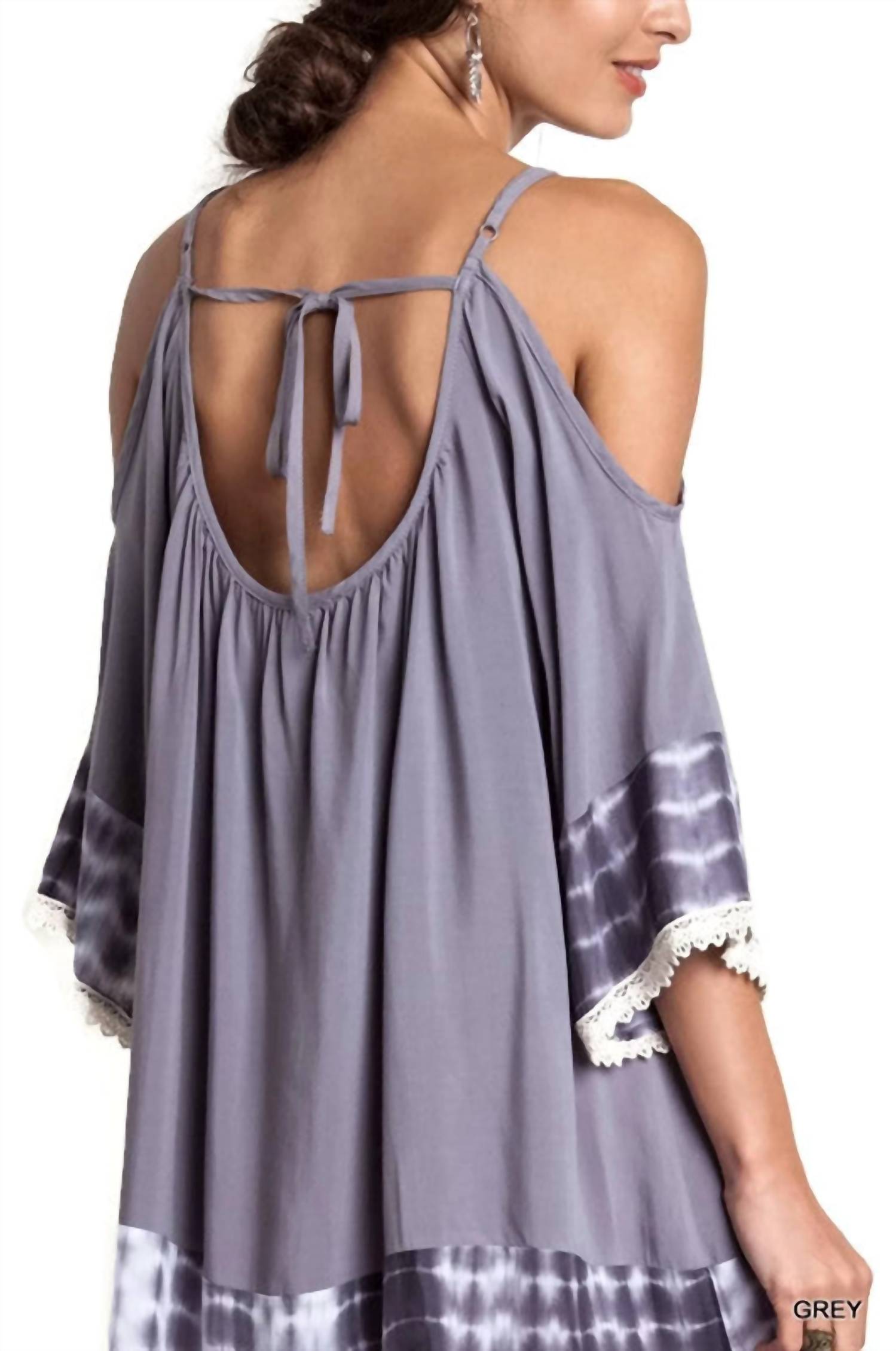 Kori - Tie Dye Cold Shoulder Tunic Dress