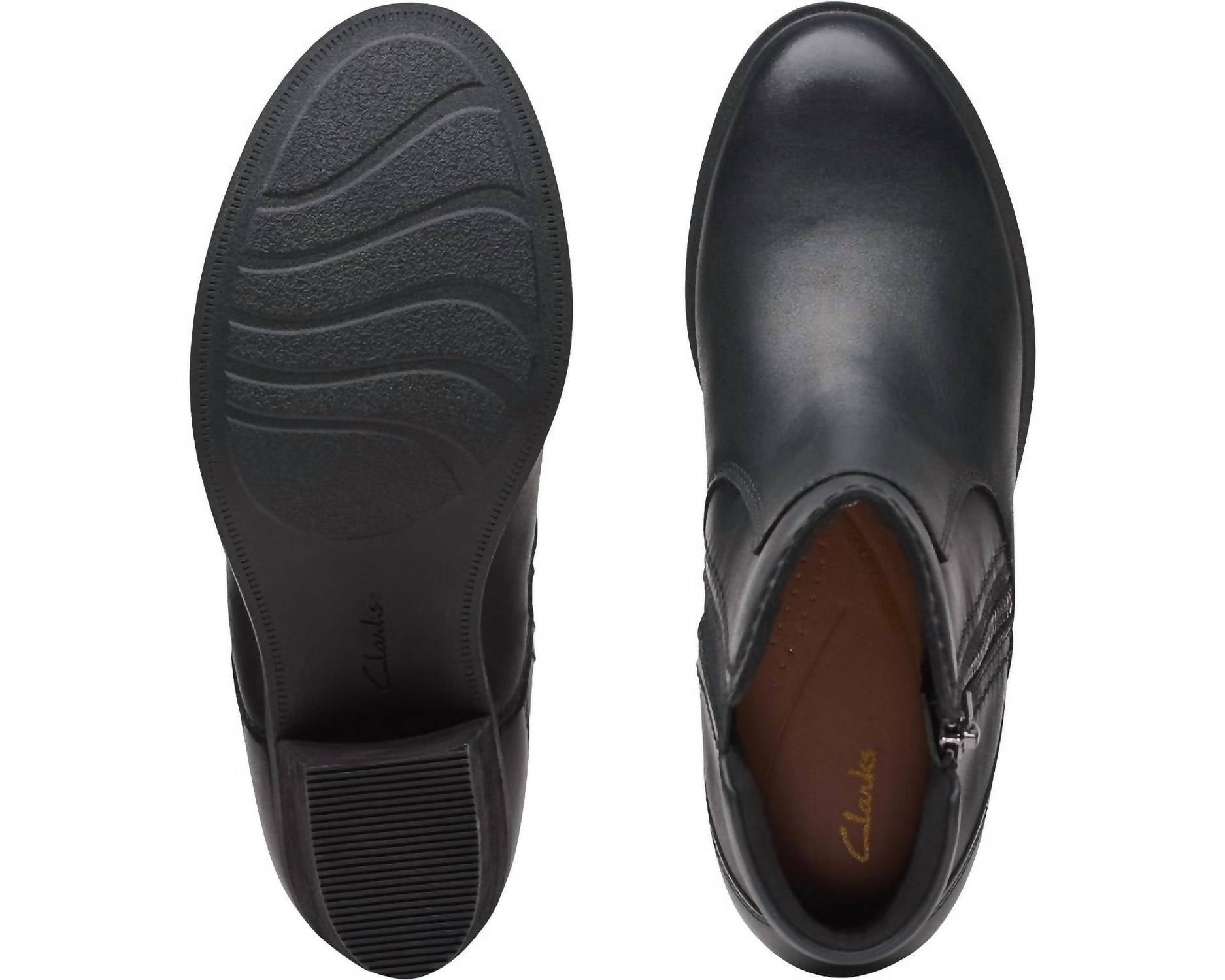 Clarks Women's Neva Zip Waterproof Boots in black leather - women's shoe - view 5