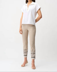 Joseph Ribkoff - Geometric Patterned Slim Trouser Pant