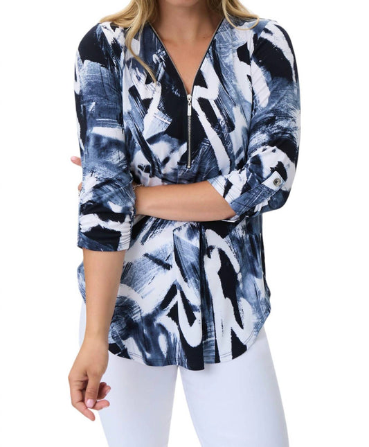 Joseph Ribkoff - ZIP FRONT PRINTED TUNIC