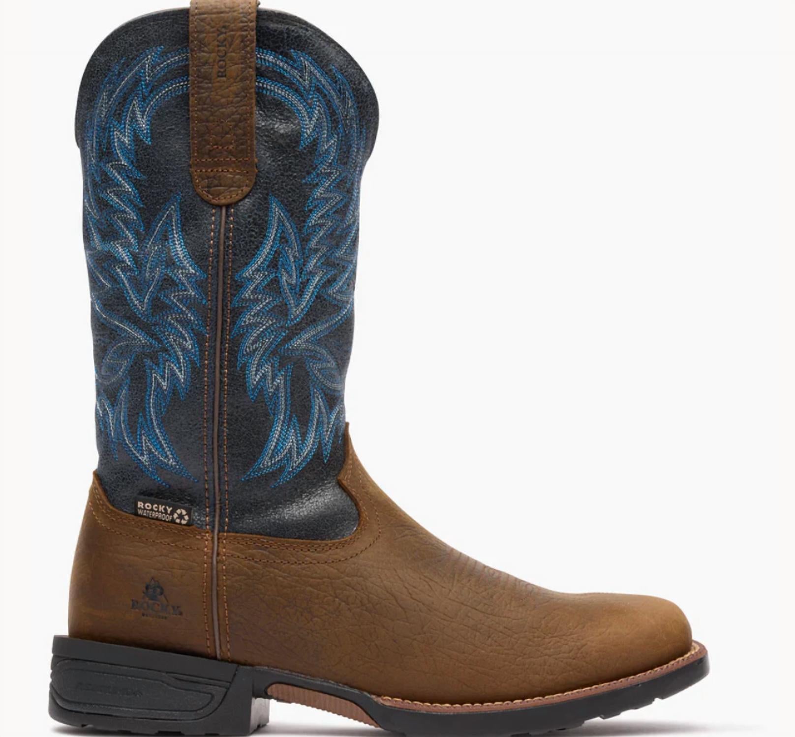 Rocky Men's Bronco 12” Waterproof Western Boot in brown - men's boots - view 4