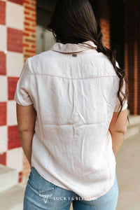Lucky & Blessed - Embroidered Pearl Snap Short Sleeve Western Shirt