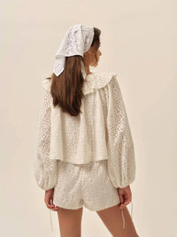 For Love & Lemons - Willa Eyelet Scoop Neck Top