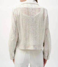 Joseph Ribkoff - Faux Suede Foiled Moto Jacket