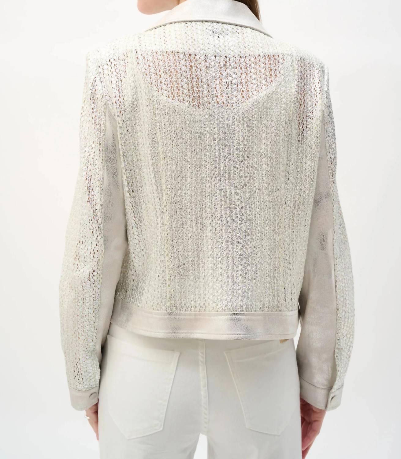 Joseph Ribkoff - Faux Suede Foiled Moto Jacket