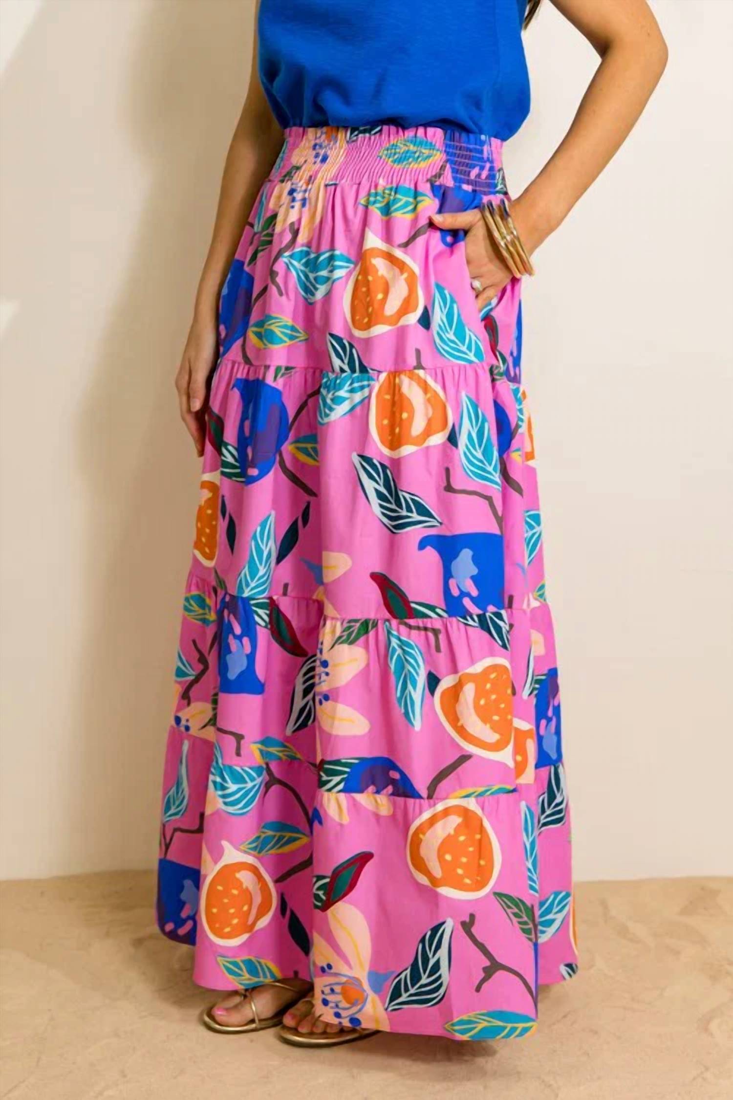 Adrienne - Bloom Allure Smocked Maxi Skirt