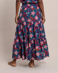 Southern Tide - Taytum Aster Bouquet Maxi Skirt Teal Haze