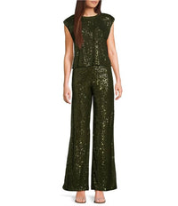 Skies Are Blue - Sequins Semi Flared Pants