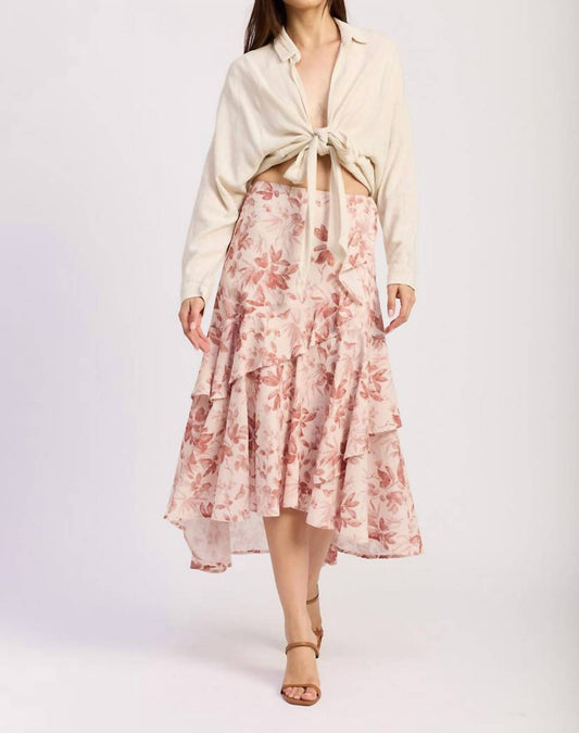 En Saison - Sedona Ruffle-hem Midi Skirt