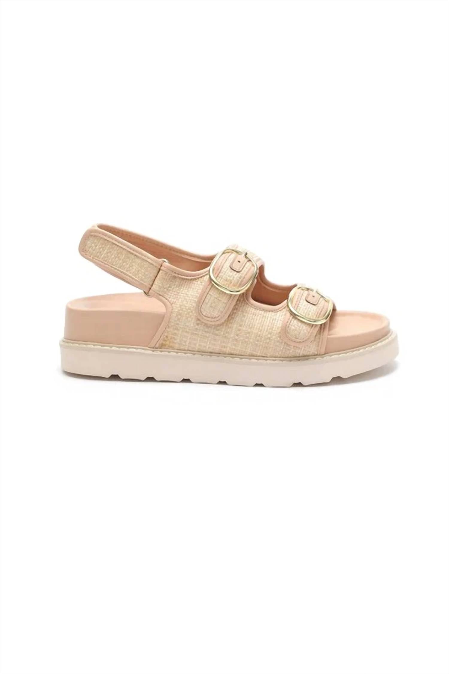 Miim - Women's Hallie Dual Buckle Straw Effect Sandal
