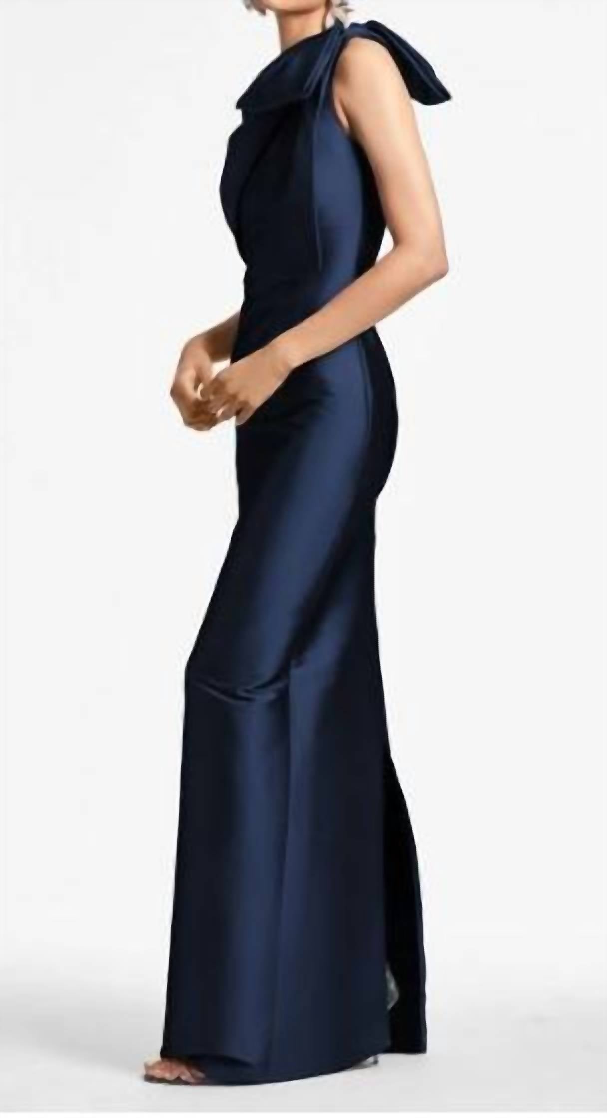Sachin & Babi - Bonnie One Shoulder Bow Column Gown