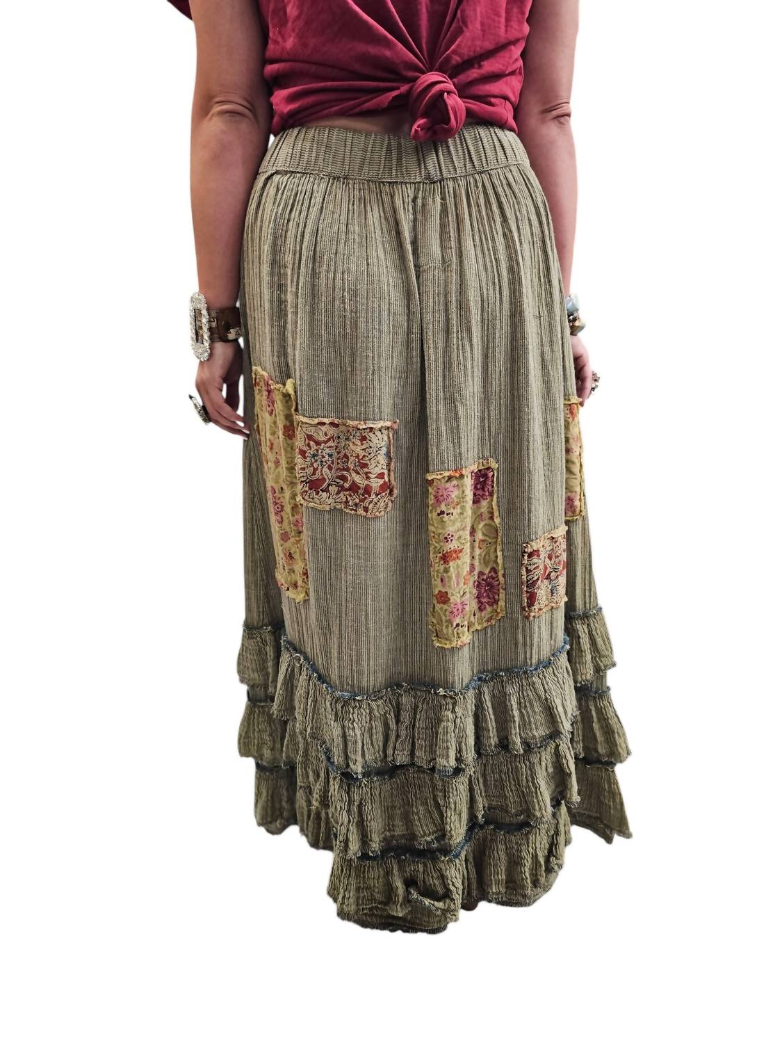 A Rare Bird - Soft Ruffle Patch Skirt