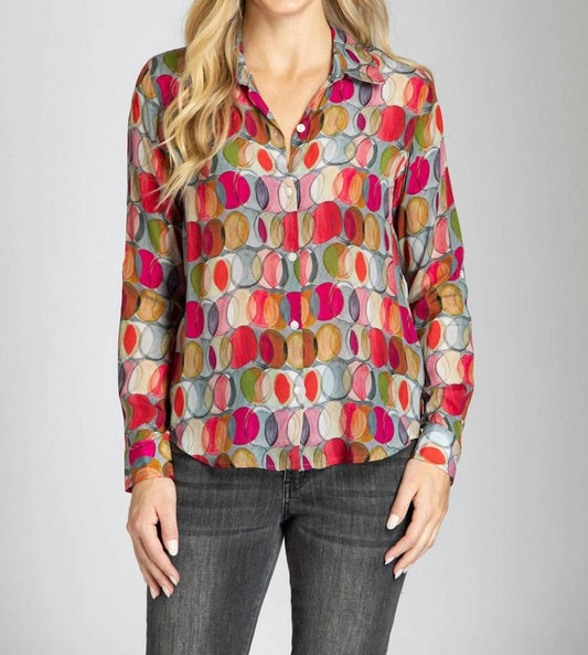 Overlapping Circles Print Shirt