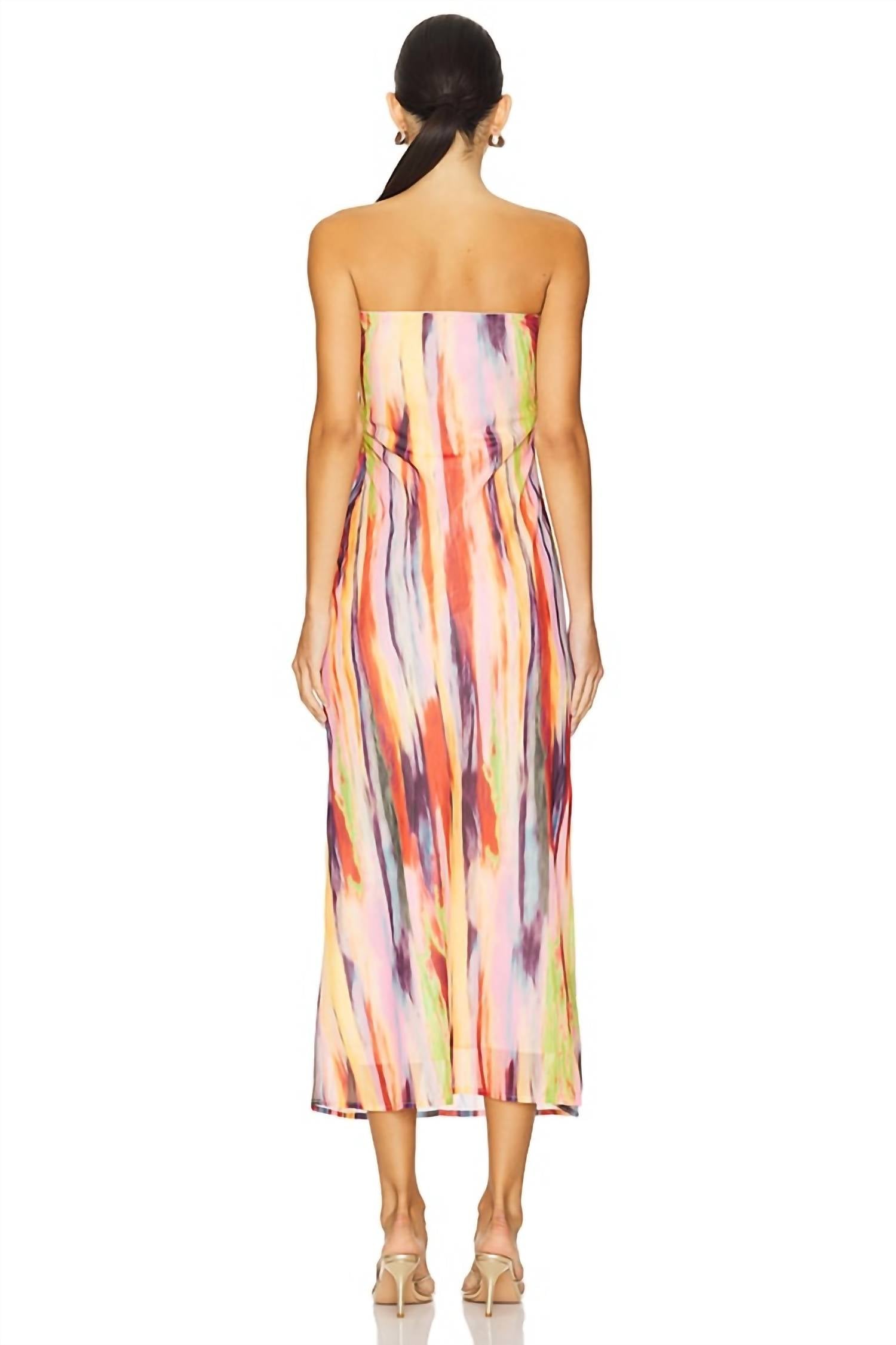 SNDYS. St Barts Maxi Dress in pink multi - women's dress - alternate view